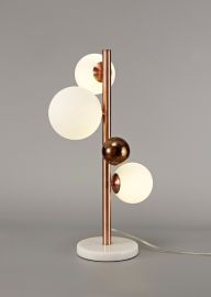 Ritz Table Lamp, 3 x G9, Antique Copper/Opal & Copper Glass