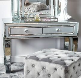 New York Mirror 2 Drawer Console Table Grey