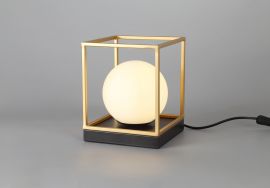 Helimar Table Lamp, 1 Light E14, Matt Black/Painted Gold