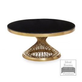 Round Racer Gold Frame Coffee Table