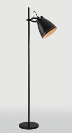 Noble Adjustable Floor Lamp, 1 x E27, Matt Black/Antique Brass/Khaki