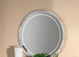 Chantilly High Gloss Italian Round Mirror 