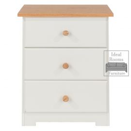 California 3 Drawer Bedside Cabinet - White