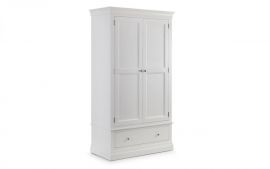 Francais 2 Door 1 Drawer Wardrobe - White
