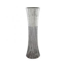 50cm Silver & Grey Fluted Vase
