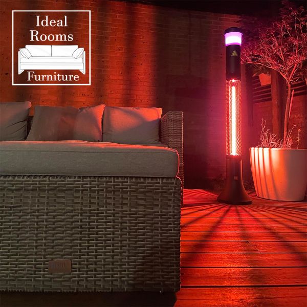 Electric Outdoor Patio Heater with LED Light and Bluetooth Speaker
