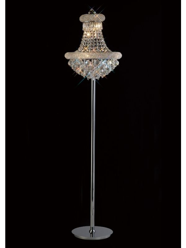Alexandra Floor Lamp 8 Light E14 Polished Chrome/Crystal