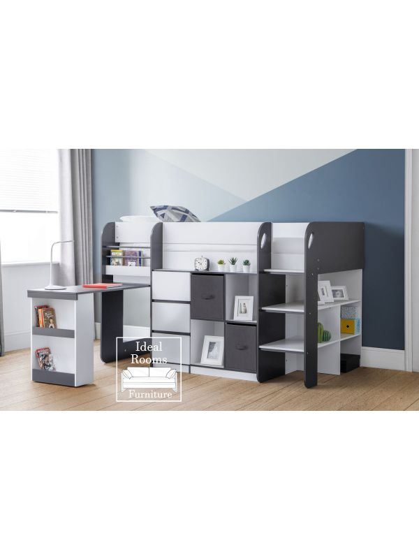 Midsleeper with Drawers, Storage and Desk
