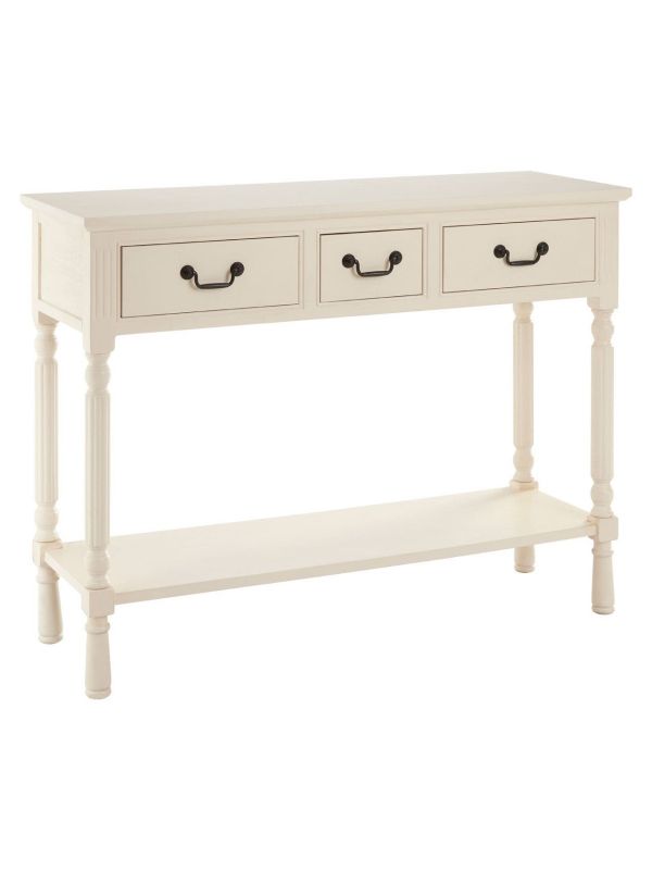 Hancock 3 Drawer White Console Table