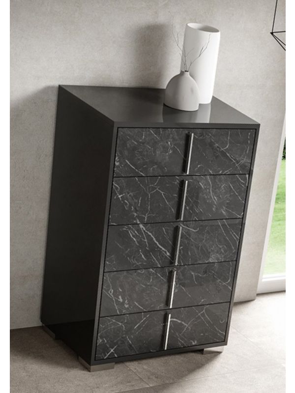 Cielo Night Italian 5 Drawer Tallboy