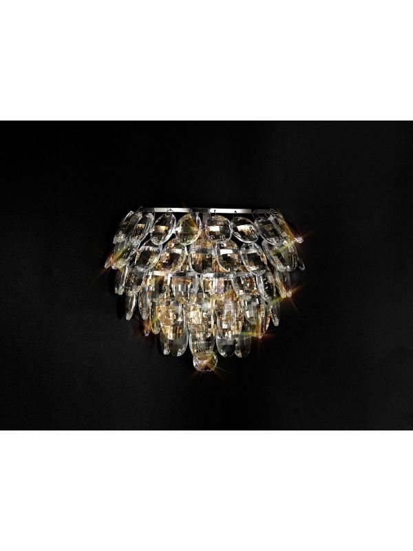 Coniston Wall Lamp, 1 Light E14, Polished Chrome/Crystal