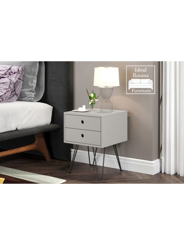 Optimal Telford 2 Drawer & Pin Legs Beside Cabinet - Grey