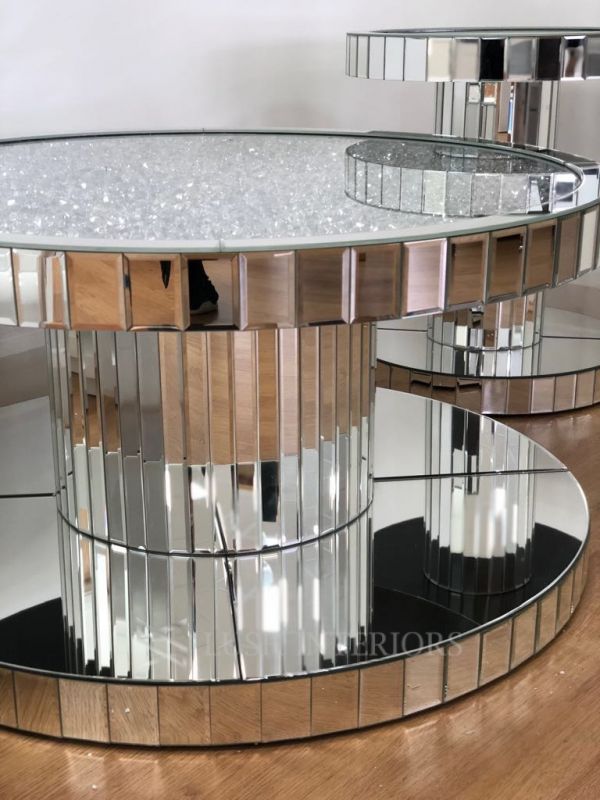 Crushed Glass Round Coffee Table