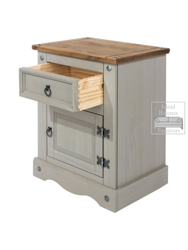 Corante' Grey - 1 door 1 Drawer Beside Cabinet