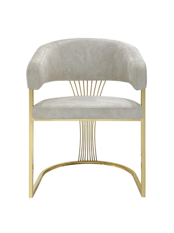 Paradora Cream Dining Chair Gold Base