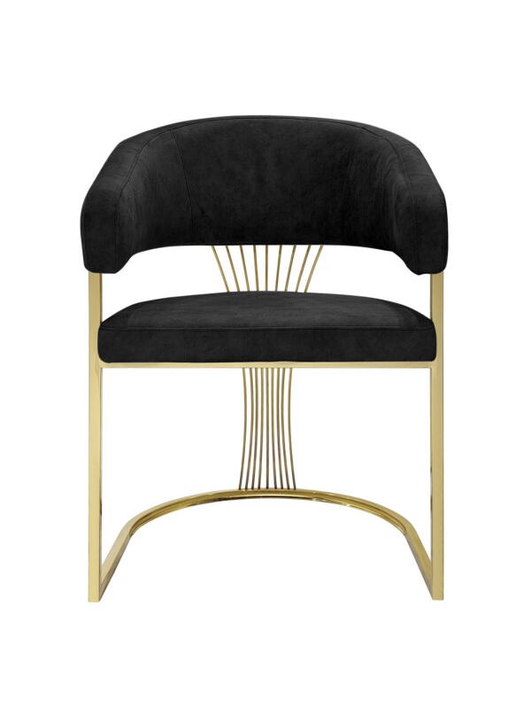 Paradora Black Dining Chair Gold Base