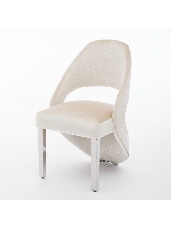 2 x Santor Cream Silver Dining Chair