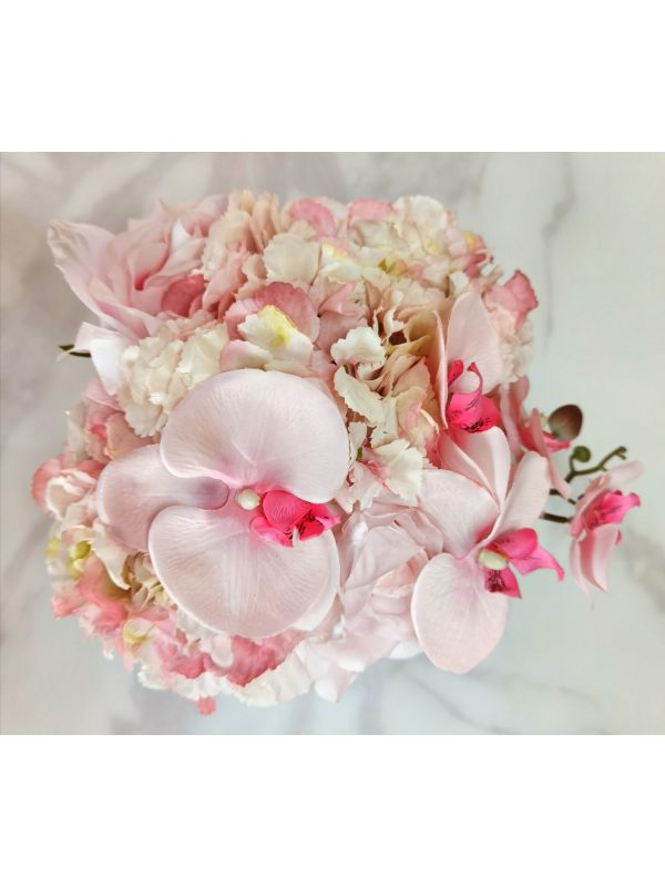 Mirror Flower Box - LIght Pink Flowers