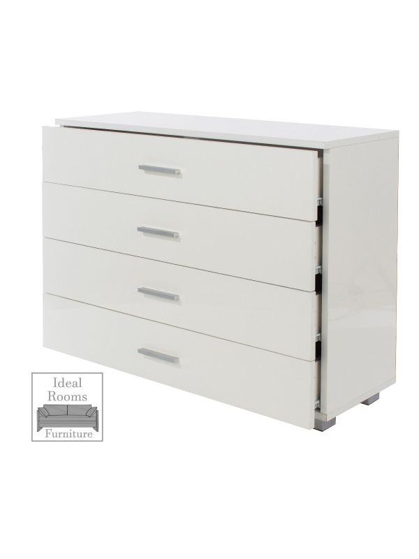 Lydia 4 Drawer Compact Chest - White