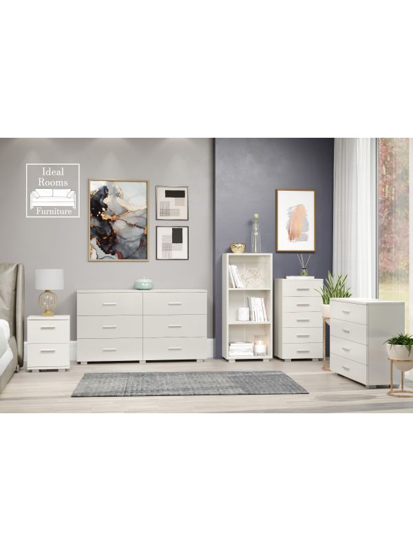 Lydia 3 + 3 Drawer Compact Chest - White