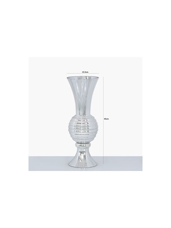 Small 45cm Silver Glass Vase