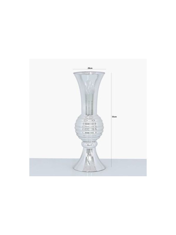 Medium 55cm Silver Glass Vase