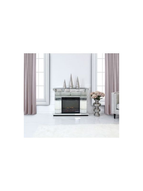 The Classic Small Mirror Fire Surround with Electric Fire Insert