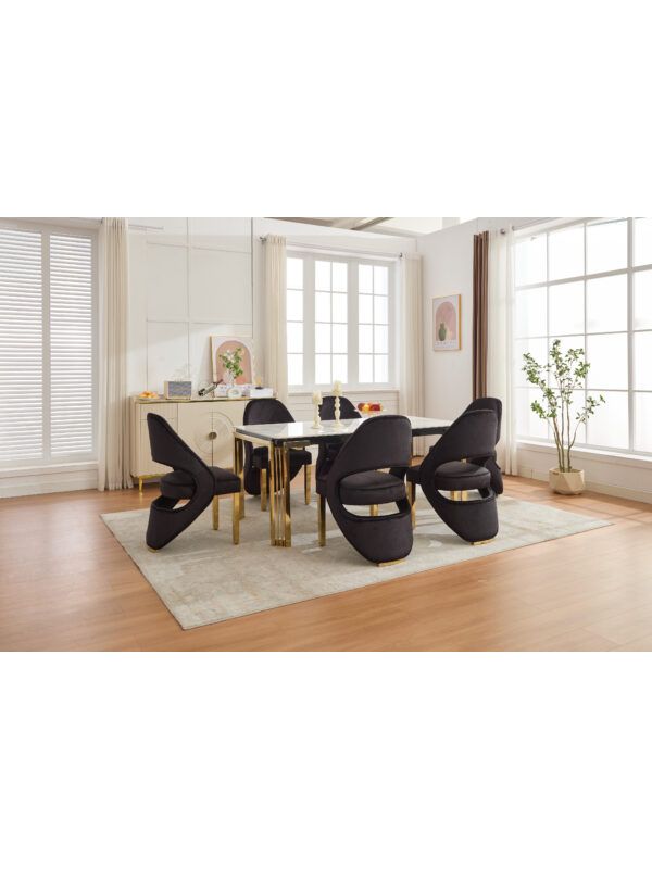 2 x Santor Black Gold Dining Chair