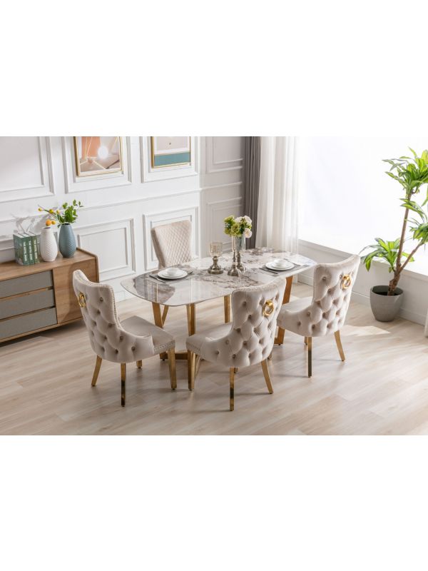 Serene Oval 180cm Ceramic Gold Table