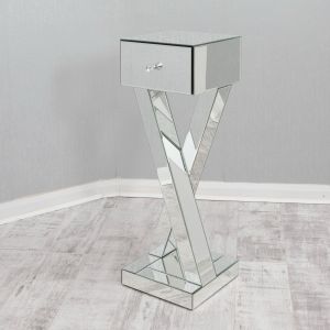 Mirrored Single Drawer Table