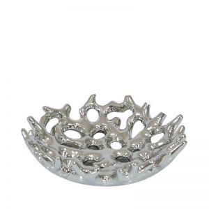 25.5cm Silver Coral Effect Plate