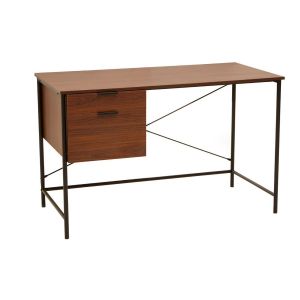 Walnut Veneer Desk With Drawers