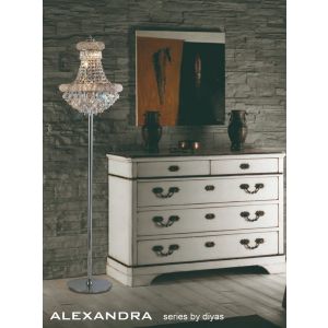 Alexandra Floor Lamp 8 Light E14 Polished Chrome/Crystal