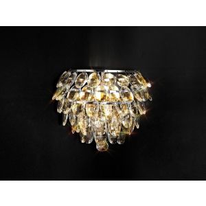 Coniston Wall Lamp, 1 Light E14, Polished Chrome/Crystal