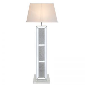 Milana Mirror Floor Lamp With White Shade