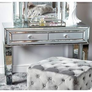 New York Mirror 2 Drawer Console Table Grey