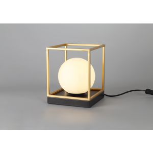 Helimar Table Lamp, 1 Light E14, Matt Black/Painted Gold