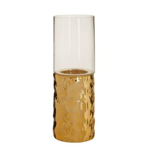 Michelle Small Pillar Gold Candle Holder