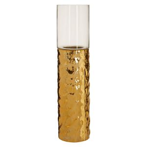 Michelle Large Pillar Gold Candle Holder