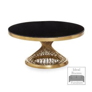 Round Racer Gold Frame Coffee Table