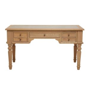 Neoclassical American Oak 5 Drawer Desk
