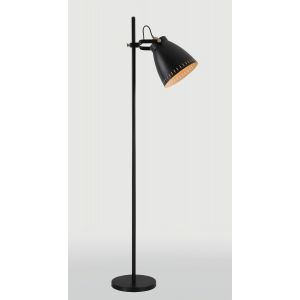 Noble Adjustable Floor Lamp, 1 x E27, Matt Black/Antique Brass/Khaki