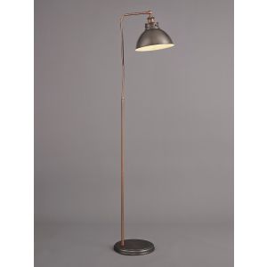 Waldorf Adjustable Floor Lamp, 1 x E27, Antique Silver/Copper/White