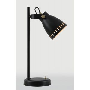 Noble Adjustable Table Lamp, 1 x E27, Matt Black/Antique Brass/Khaki