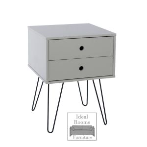 Optimal Telford 2 Drawer & Pin Legs Beside Cabinet - Grey