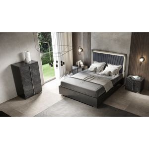 Cielo Night Italian King Bed With LED + Storage Included