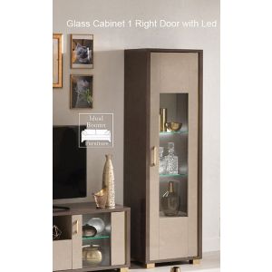Julius Glass Cabinet 1 Right Door with led