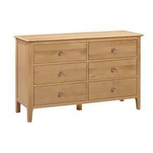 Hampshire 6 Drawer Wide Chest Oak