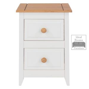 Capre' 2 Drawer Petite Bedside Cabinet - White