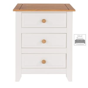 Capre' 3 Drawer Bedside Cabinet - White